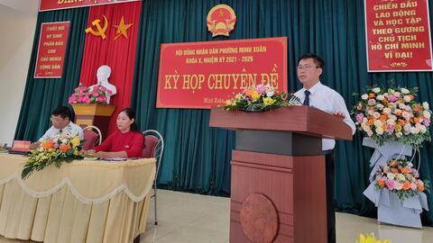 Hội đồng nhân dân phường Minh Xuân, thành phố Tuyên Quang, tỉnh Tuyên Quang tổ chức kỳ họp chuyên đề