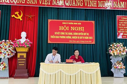 Cấp uỷ, chính quyền phường Minh Xuân tổ chức sơ kết công tác Đảng, chính quyền Quý III, triển khai phương hướng, nhiệm vụ Quý IV/2023